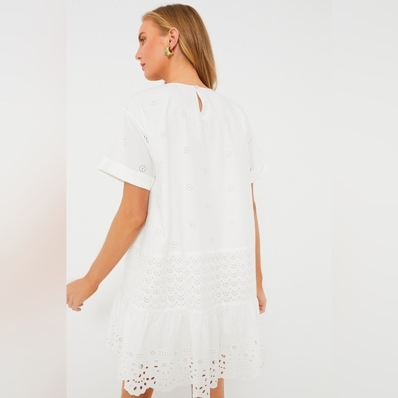 Sea New York White Elysse Embroidery Oversized Mini Sleeve Tunic Dress 🤍 Medium - Picture 4 of 14